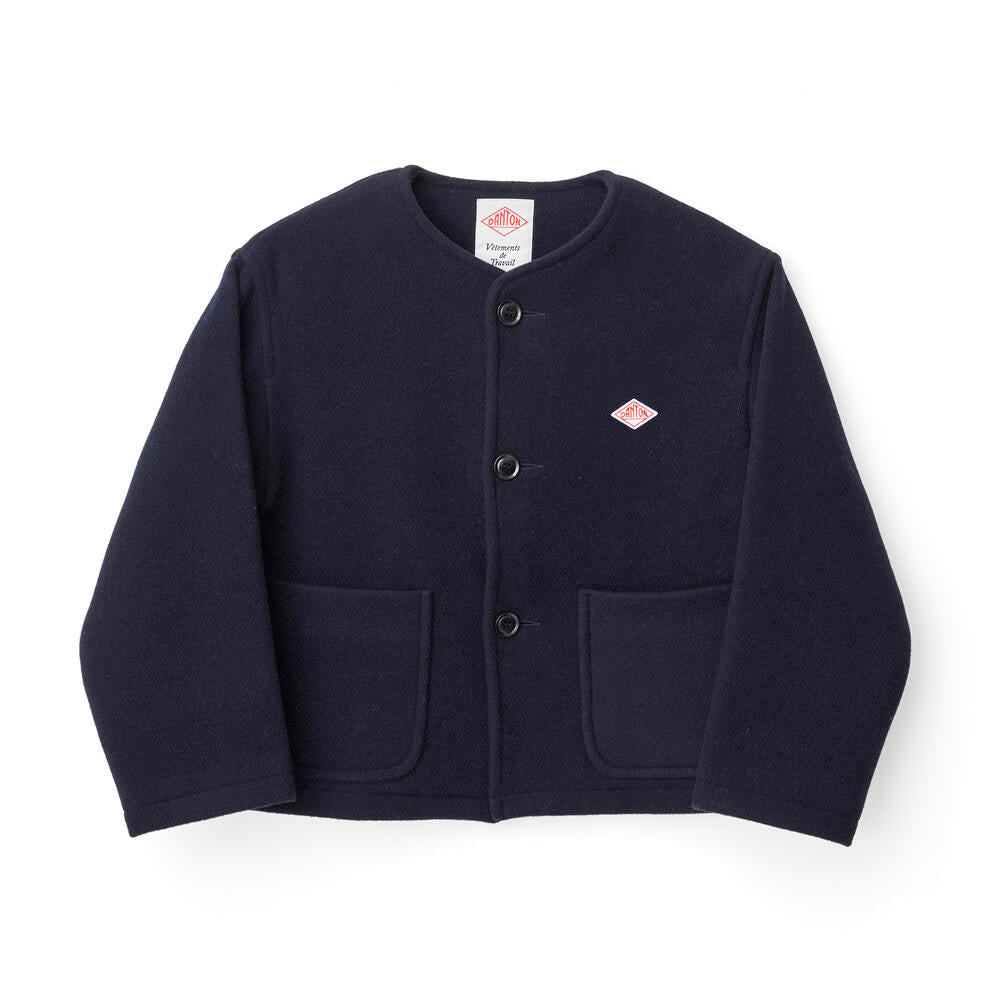 DANTON WOMEN'S WOOL LIGHT PILE COLLARLESS JACKET